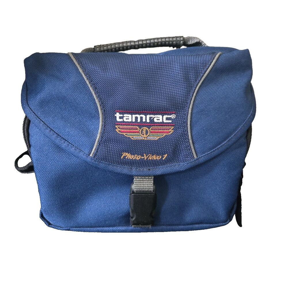 Tamrac Photo-Video 1 Camera Bag Blue Padded Shoulder Strap Belt Loop Case Pouch